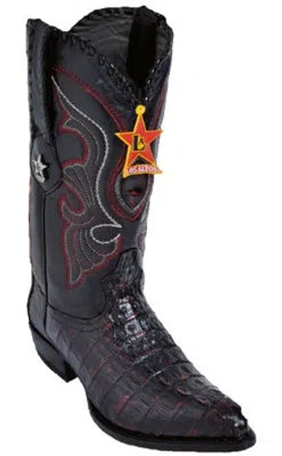 Pre-owned Los Altos Boots 990118 Black Cherry Westeren, Cowboy, Los Altos Caiman Tail J-toe Boots See Note