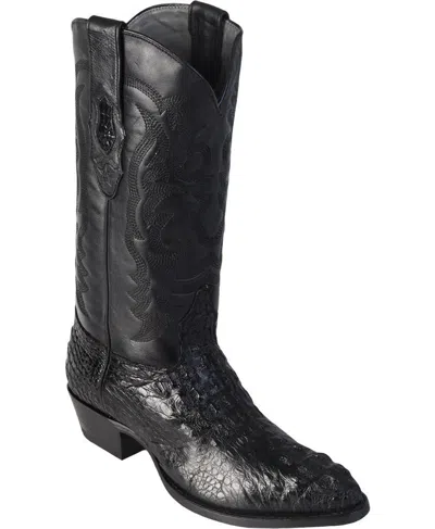 Pre-owned Los Altos Boots Los Altos Black Caiman Crocodile Hornback Round Toe Western Cowboy Boot
