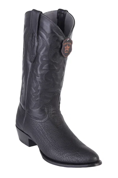 Pre-owned Los Altos Boots Los Altos Black Genuine Shark Round Toe Western Cowboy Boot D