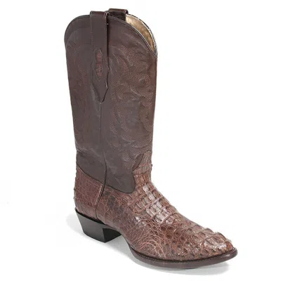 Pre-owned Los Altos Boots Los Altos Brown Caiman Crocodile Hornback Round Toe Western Cowboy Boot