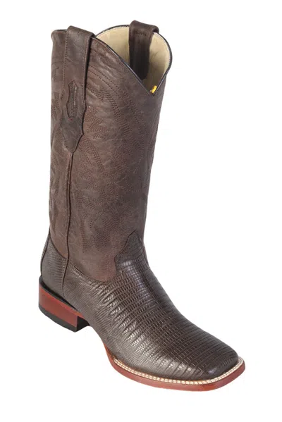 Pre-owned Los Altos Boots Los Altos Brown Genuine Handmade Teju Lizard Western Boots Square Toe Ee+