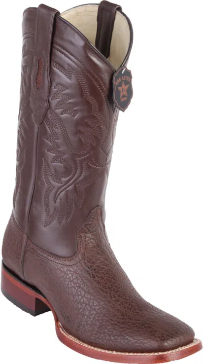 Pre-owned Los Altos Boots Los Altos Brown Genuine Shark Western Cowboy Boot Square Toe D