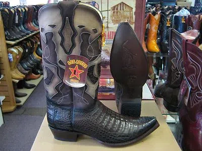 Pre-owned Los Altos Boots Los Altos Brown Genuine Snip Toe Crocodile Western Cowboy Boot (ee+) 9ee28216