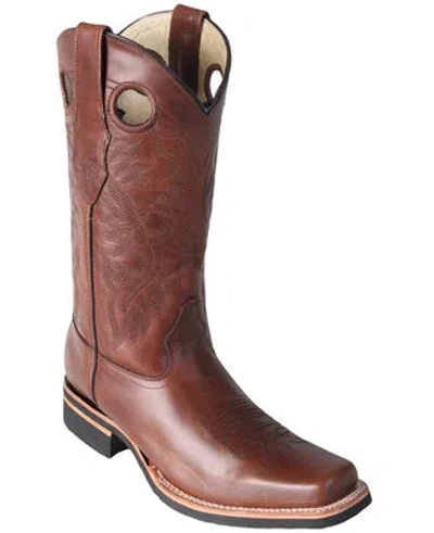Pre-owned Los Altos Boots Los Altos Brown Square Toe Western Rodeo Cowboy Boots Genuine Leather D Width
