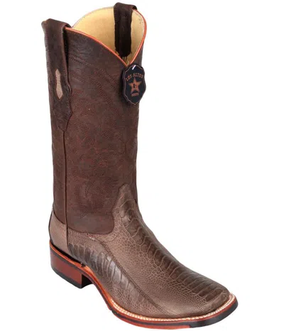 Pre-owned Los Altos Boots Los Altos Brown2 Ostrich Leg Square Toe Tpu Rubber Sole Western Cowboy Boot D