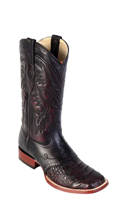 Pre-owned Los Altos Boots Los Altos Cherry Genuine Crocodile Square Toe Western Cowboy Boot (d)