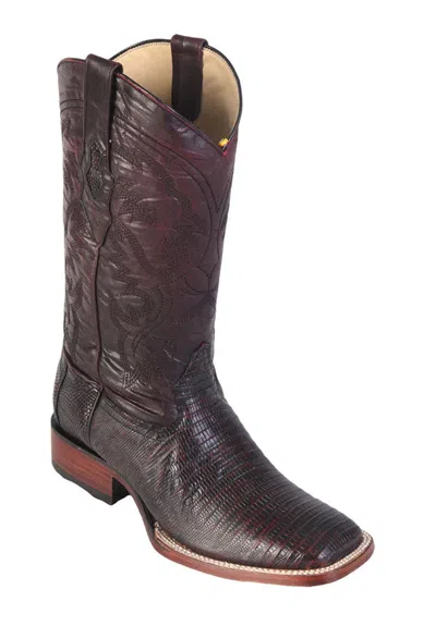 Pre-owned Los Altos Boots Los Altos Cherry Genuine Handmade Teju Lizard Western Boots Square Toe D Width