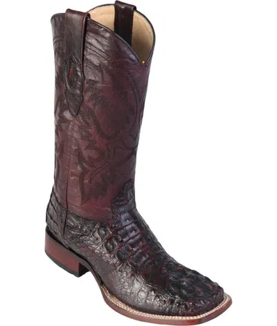 Pre-owned Los Altos Boots Los Altos Cherry Hornback Caiman Crocodil Square Western Boot Ee+ 8220218