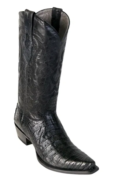 Pre-owned Los Altos Boots Los Altos Genuine Black Caiman Crocodile Belly Snip Toe Western Cowboy Boot Ee