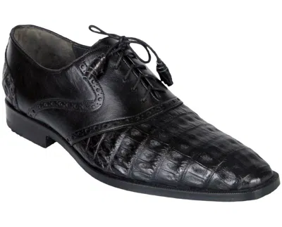 Pre-owned Los Altos Boots Los Altos Genuine Black Crocodile Caiman Belly Oxfords Dress Shoe Ee