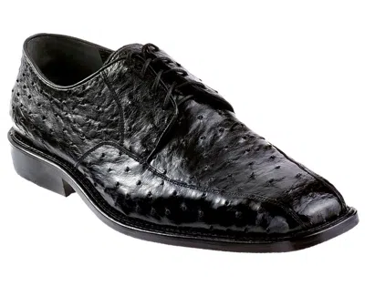 Pre-owned Los Altos Boots Los Altos Genuine Black Ostrich Oxfords Dress Shoe Ee