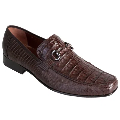 Pre-owned Los Altos Boots Los Altos Genuine Brown Crocodile Lizard Loafer Dress Shoe (ee) Width