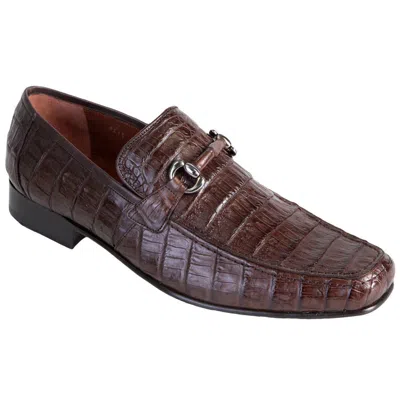 Pre-owned Los Altos Boots Los Altos Genuine Brown Crocodile Loafer Dress Shoe (d) Width