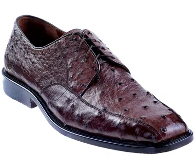 Pre-owned Los Altos Boots Los Altos Genuine Brown Ostrich Oxfords Dress Shoe Ee