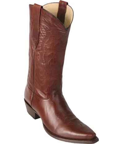 Pre-owned Los Altos Boots Los Altos Genuine Brown Premium Leather Snip Toe Cowboy Western Boots Ee