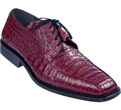 Pre-owned Los Altos Boots Los Altos Genuine Burgundy Crocodile Caiman Belly Oxfords Dress Shoe D In Red
