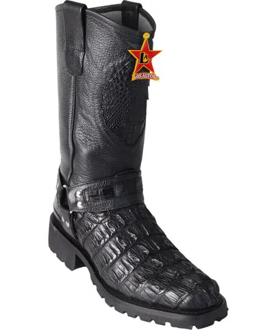 Pre-owned Los Altos Boots Los Altos Genuine Crocodile Black Motorcycle Biker Western Cowboy Work D Boot