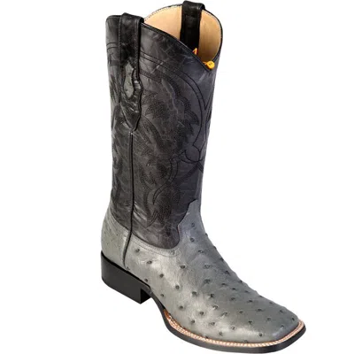 Pre-owned Los Altos Boots Los Altos Genuine Gray Ostrich Square Toe Western Cowboy Boot Ee