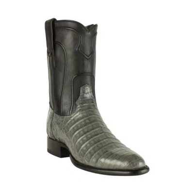 Pre-owned Los Altos Boots Los Altos Genuine Handmade Gray Crocodile Belly Roper Boot Round Toe 698209