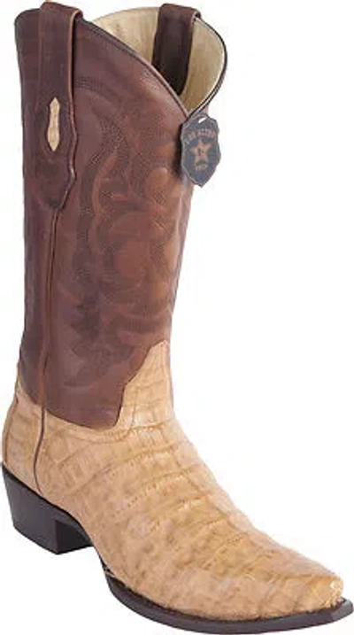 Pre-owned Los Altos Boots Los Altos Genuine Honey Crocodile Caiman Belly Snip Toe Western Cowboy Boot Ee In Yellow