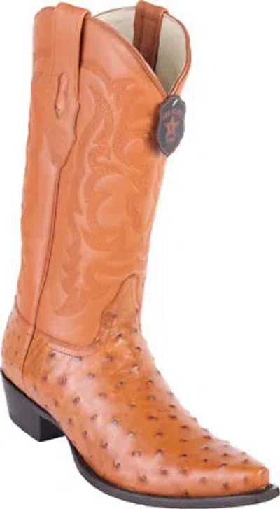 Pre-owned Los Altos Boots Los Altos Genuine Honey Full Quill Ostrich Snip Toe Western Cowboy Boot Ee In Yellow