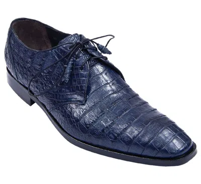 Pre-owned Los Altos Boots Los Altos Genuine Navy Blue Crocodile Caiman Belly Oxfords Dress Shoe D