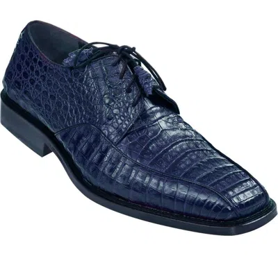 Pre-owned Los Altos Boots Los Altos Genuine Navy Blue Crocodile Caiman Belly Oxfords Dress Shoe D