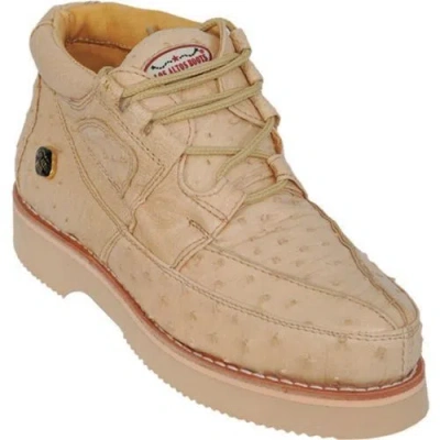 Pre-owned Los Altos Boots Los Altos Genuine Oryx Ostrich Casual Shoes Lace Up Handmade Sneaker Ee