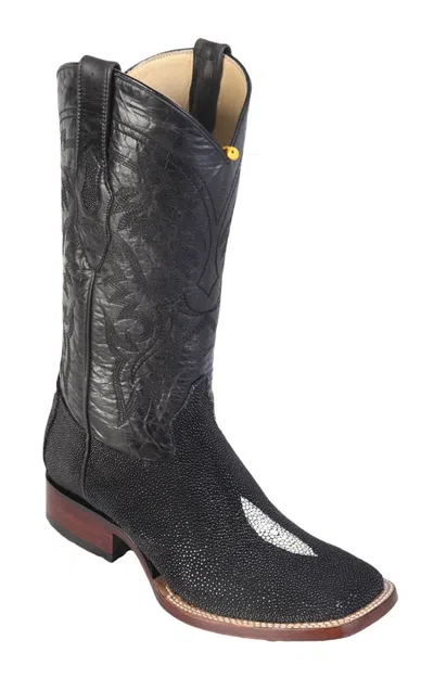 Pre-owned Los Altos Boots Los Altos Genuine Stingray Boots Single Stone Broad Square Toe Ee In Gray