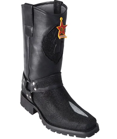 Pre-owned Los Altos Boots Los Altos Genuine Stingray Motorcycle Biker Western Cowboy Boot (d) 051495 In Black