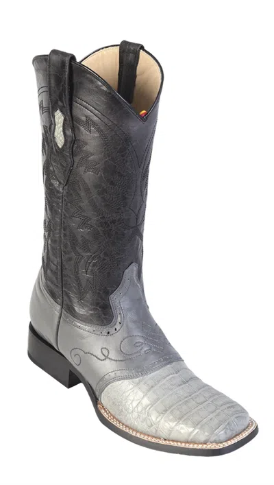 Pre-owned Los Altos Boots Los Altos Gray Genuine Crocodile Caiman Square Toe Western Cowboy Boot (d)