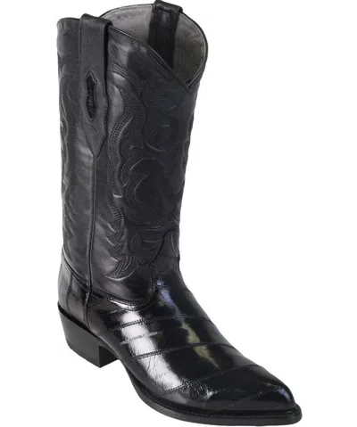 Pre-owned Los Altos Boots Los Altos Men Black Genuine Eel Western Cowboy Boot J-toe 990805 Ee+