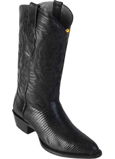 Pre-owned Los Altos Boots Los Altos Men Black Genuine Lizard Ring Western Cowboy R-toe Boot 600605 (d)