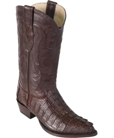 Pre-owned Los Altos Boots Los Altos Men Brown Genuine Crocodile Caiman Tail Western Cowboy J-toe Boot Ee
