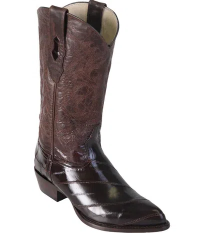 Pre-owned Los Altos Boots Los Altos Men Brown Genuine Eel Western Cowboy Boot J-toe (ee) 990807