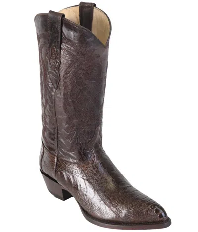 Pre-owned Los Altos Boots Los Altos Men Brown Genuine Ostrich Leg Western Cowboy Boot J-toe (ee+) 990507