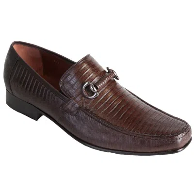 Pre-owned Los Altos Boots Los Altos Men's Brown Genuine Teju Lizard Dress Shoes Casual Slip On Loafer D