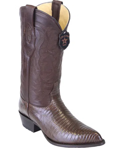 Pre-owned Los Altos Boots Los Altos Men Brown Genuine Teju Lizard Western Cowboy J-toe Boot D Width
