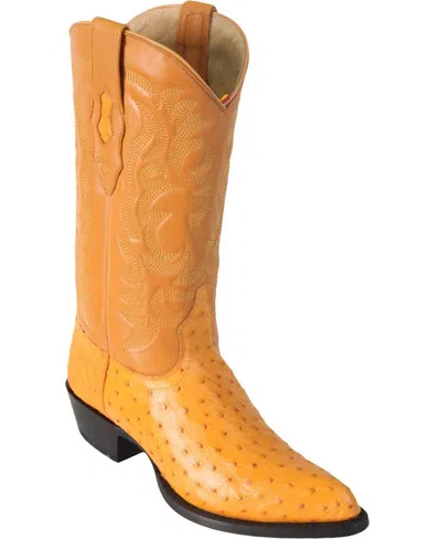 Pre-owned Los Altos Boots Los Altos Men Buttercup Genuine Full Quill Ostrich Western Boot J-toe Ee+ 990302 In Yellow