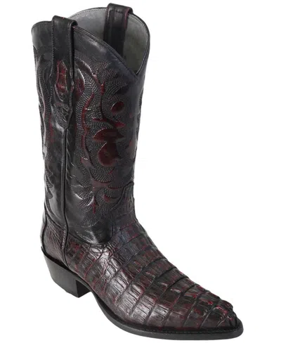 Pre-owned Los Altos Boots Los Altos Men Cherry Genuine Crocodile Caiman Tail Western Cowboy J-toe Boot Ee In Multicolor