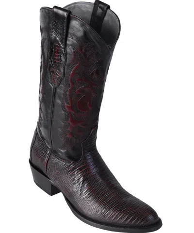 Pre-owned Los Altos Boots Los Altos Men Cherry Teju Lizard Round Toe Western Cowboy Boot 650718 D Width