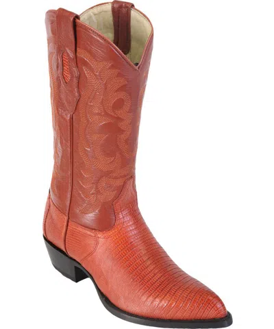 Pre-owned Los Altos Boots Los Altos Men Cognac Genuine Teju Lizard Western Cowboy J-toe Boot D Width In Brown