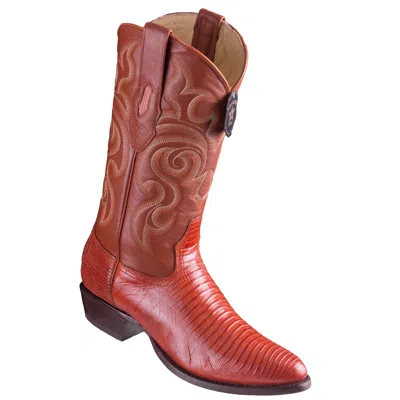 Pre-owned Los Altos Boots Los Altos Men Cognac Teju Lizard Round Toe Western Cowboy Boot 650703 D Width In Brown