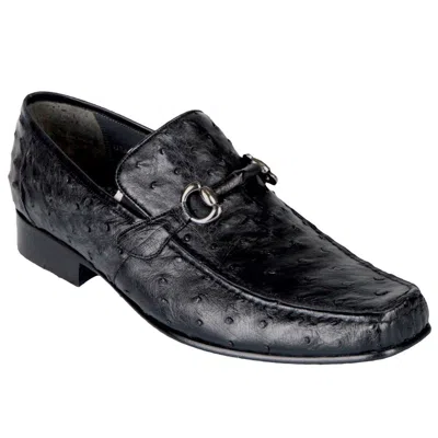 Pre-owned Los Altos Boots Los Altos Men's Genuine Ostrich Dress Shoes Slip On Casual Loafer Handmade D In Black