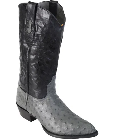 Pre-owned Los Altos Boots Los Altos Men Gray Genuine Full Quill Ostrich Western Boot J-toe (ee+) 990309