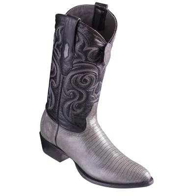 Pre-owned Los Altos Boots Los Altos Men Gray Teju Lizard Round Toe Western Cowboy Boot 650709 D Width