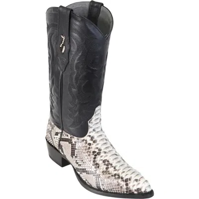 Pre-owned Los Altos Boots Los Altos Men Natural Genuine Python Snake Cowboy J-toe Boot 995749 (ee) In Beige