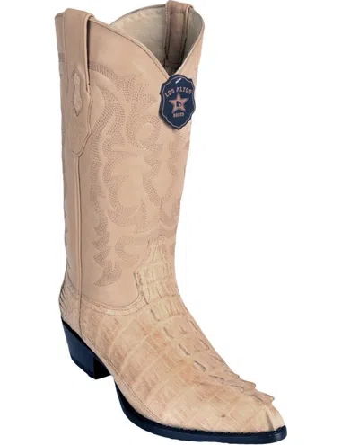 Pre-owned Los Altos Boots Los Altos Men Oryx Genuine Crocodile Caiman Tail Western Cowboy J-toe Boot Ee+