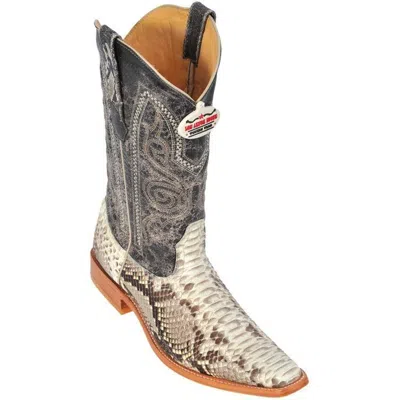 Pre-owned Los Altos Boots Los Altos Natural Genuine Python Snake Versage Square Toe Western Boot D In Beige