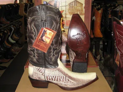 Pre-owned Los Altos Boots Los Altos Natural Genuine Snip Toe Ostrich Leg Western Cowboy Boot (ee) 94e0577 In Beige